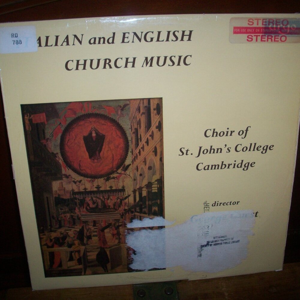 St. John's College Choir, George Guest  - Italian And English Church Music (LP)